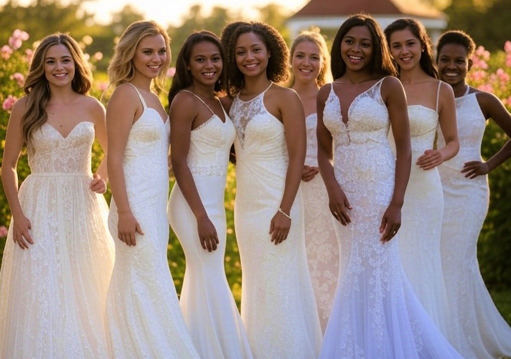 women wear a wedding dress